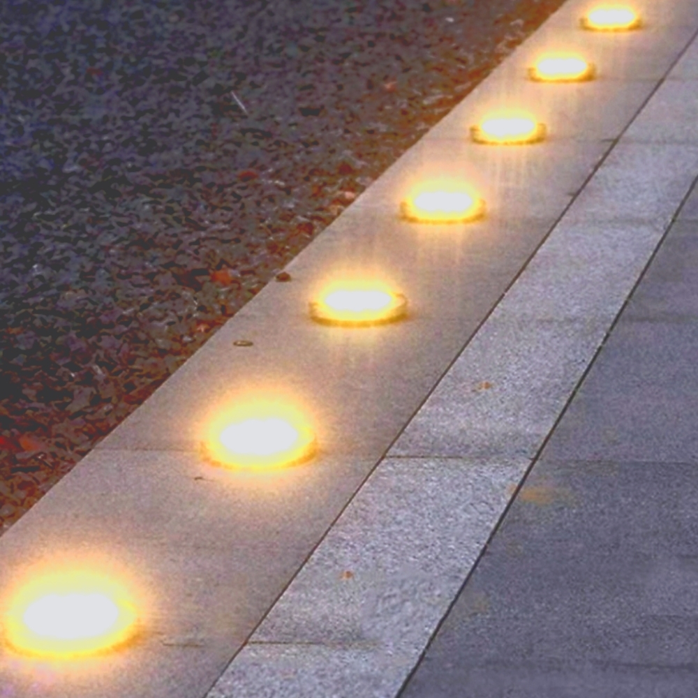 Solar disk outdoor lights